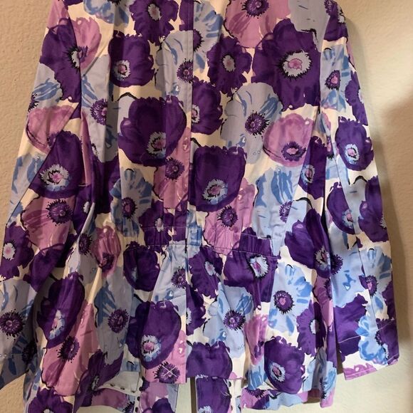 Joan Rivers Purple Floral Jacket Size 16 - Picture 10 of 10